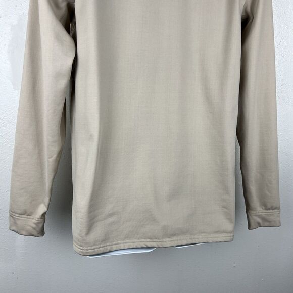 XGO Pullover Men Medium Beige Sweater 3/4 Zip UPF 50 Long Sleeve Fleece Lined - Picture 10 of 12